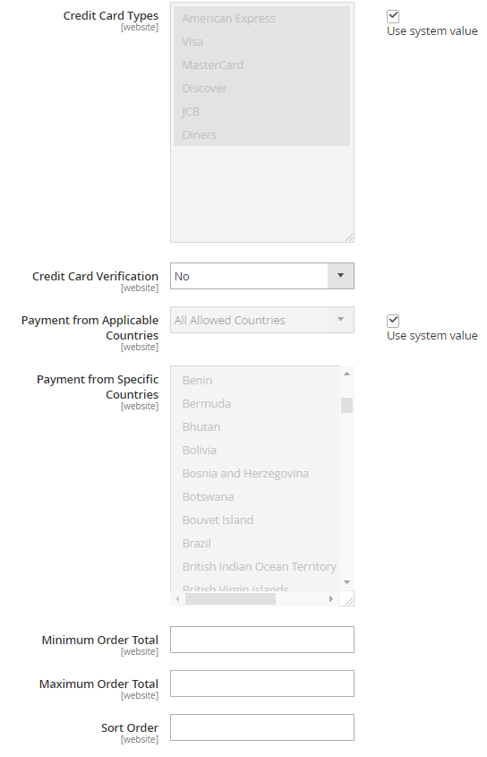Authorize.net Payment Settings 3