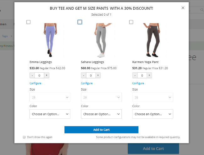 ‘Buy item X and get % discount on item Y’ in action
